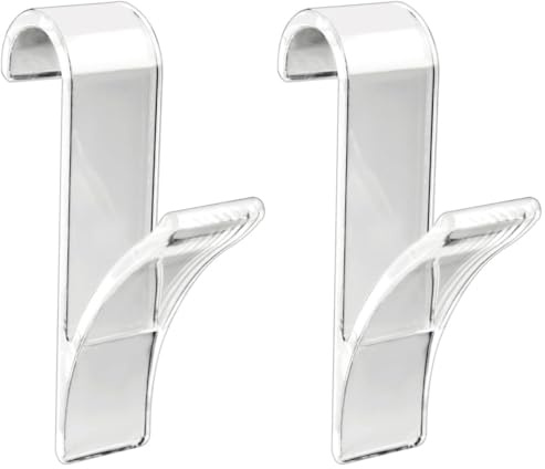 Wenko Gancio scaldasalviette trasparente set 2 pezzi - set 2 pezzi, Plastica, 2.5 x 10.5 x 7 cm, Trasparente (Confezione da 2)