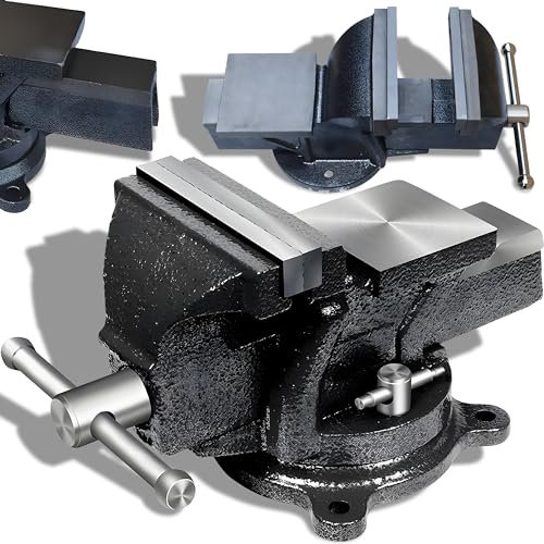 Retoo Morsa da tavolo girevole da lavoro 125 mm, ganasce in acciaio massiccio di alta qualità