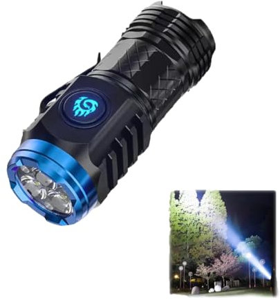 Endxedio Mini lampe de poche monstre à trois yeux, mini lampe de poche, lampe de poche LED rechargeable, haute luminosité, étanche, lampe torche super puissante (noir)