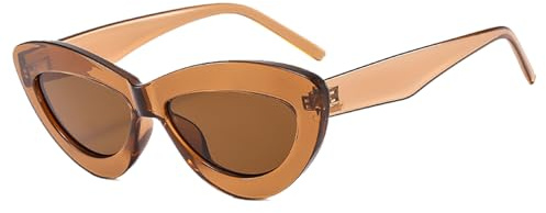 YAMEIZE Retro Cat Eye Sunglasses Vintage Narrow Cateye Sunglasses Triangle 90s Glasses for Women Men UV400 Protection