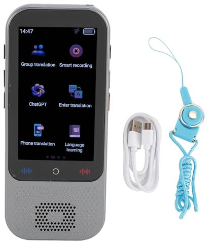 Sprachübersetzergerät, 138 Sprachen Sprachübersetzung mit 3-Zoll-Touchscreen, 1 GB + 8 GB Kabelloses Bluetooth-Online-Zwei-Wege-Übersetzungsgerät