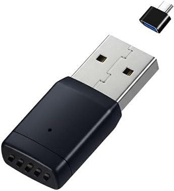 M.I.C. 2-in-1 Wireless Adapter für CarPlay & Android Auto – Macht originales Kabel-CarPlay/Android Auto kabellos | Wi-Fi 6 (2,4/5 GHz) & Bluetooth 5.4 | Plug-and-Play, Auto-Reconnect | USB-A/USB-C