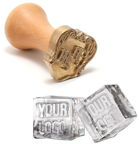 SPOODOR Eisstempel, individueller Eiswürfelstempel mit Griff, für Whiskey, Cocktails und Partys, 1 Stück, Kupfer, A