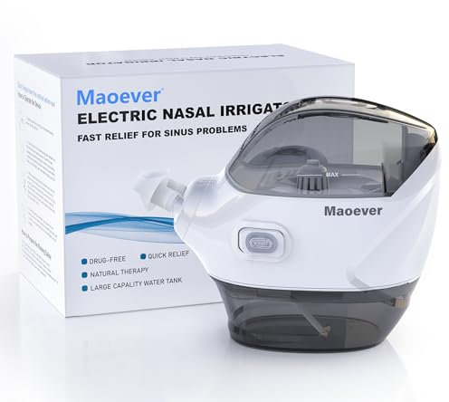 MAOEVER Nasenbewässerungssystem - Elektrische Neti Pot Sinus Spülmaschine für Nasenpflege, Nasenreiniger Gerät mit 30 Salzpaketen und einem Messbecher, geeignet für Erwachsene Nasenwäsche