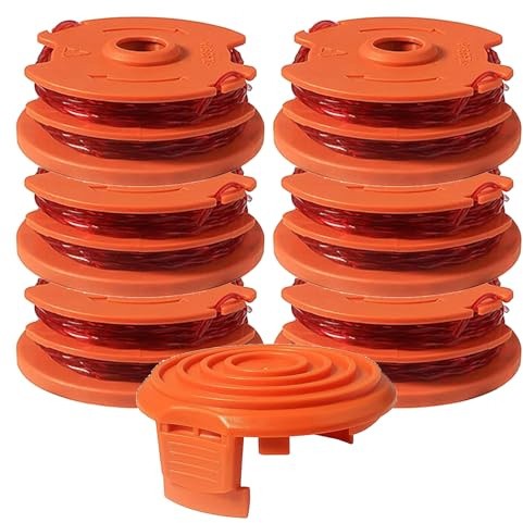 WA0007 50022833 Compatibile con decespugliatori elettrici con filo Worx WG116 WG118 WG119 WG124 WG183, ricambio Edger ricambi bobina linea 0,6 x 4,9 m 0,065 '' confezione da 7 (6 bobine, 1 x 1,5 m