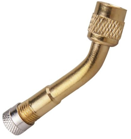 Wambere 2 Stück 135 Grad Ventilverlängerung Reifenventil Verlängerung Adapter Ventil Verlängerung Ventiladapter Winkel Ventilverlängerung Autoventil Reifenventilverlängerung für Fahrrad Motorrad,Gold