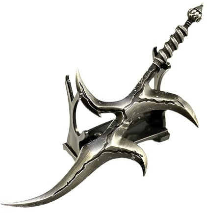 MIAOWR Modello di Black Knife, Lunghezza: 7,1 Pollici/18 Cm, Dotato di Espositore, Decorazione da Scrivania Interamente in Metallo, Collezione per Gli Amanti dei Giochi.