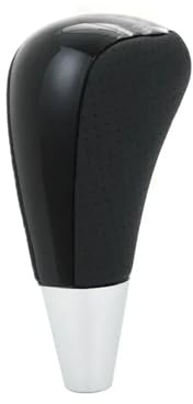 WMAMBZNDHP Leder Nussbaum Styling ABS Automatische Schaltknauf Griff Fit for Toyota Corolla Camry/Harrier Fortuner Crown(Black with Hole)