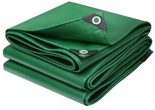 Lonmrrton Telone Verde Resistente 3x3m 3x4m Telo di Terra Impermeabile, Telo di Copertura Multiuso con Occhielli Metallici per mobili da Giardino, Piscina, Auto, Camion(1.8x1.8m)