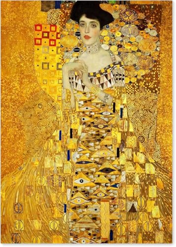 Gnvkd Ecbxz Berühmte Gustav Klimt Poster Die Frau In Gold Vintage Wandkunst Moderne Leinwand Gemälde Gustav Klimt Drucke Für Wohnkultur Bild 40x60cm Kein Rahmen