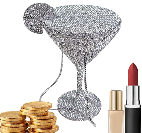 Generico En Cristaux | Forme Coupe Cocktail Sac Soirée Mariage Fête Anniversaire - Modèle Tendance pour Amateurs de Soirée et Occasions Spéciales, C, riferimento alla descrizione