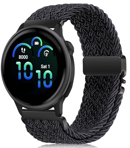 RUIMAYA Smartwatch Armband Kompatibel mit Venu 4 41mm/3S/2S/Vivoactive 4S/3S, Geflochtenes Uhrenarmband 18mm für Forerunner 255S/265S, Graphit