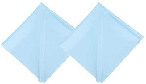 MECCANIXITY Microfiber Cleaning Cloth Lint-Free for Cleaning Glasses Eyeglasses Record Lenses Screens Cameras Cell Phone LCD TV Screens Tablets Laptop, Anti-Static 16 Light Blue 2pcs