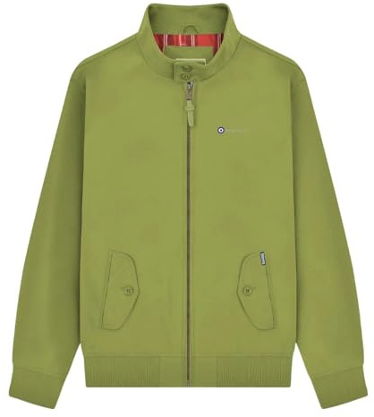 Lambretta Giacca bomber Harrington resistente alla doccia da uomo, Oliva, XL