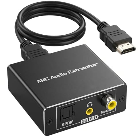 Convertitore audio da HDMI ARC a ottico e AUX, 192 KHz/24 bit da ARC a Toslink e AUX adattatore convertitore audio per HDMI ARC compatibile TV a amplificatore soundbar ottico AUX altoparlante cuffie