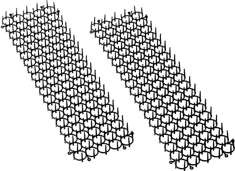 UPP grilles anti-nuisible I barrière à pics I accessoire de protection contre animaux I repousse chat et pigeon sans les blesser I Lot de 2 tapis à pics I Dimension par tapis : 49 x 3 x 14 cm