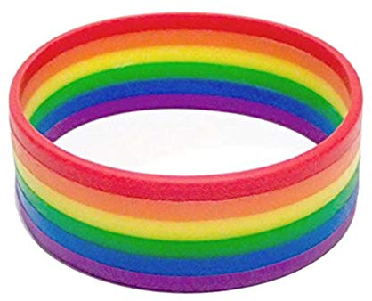 EROSPA® Armband Regenbogen (Rainbow) für Damen und Herren, Silikon - Party LGBT Event