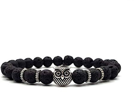 KARDINAL WEIST Tier Lava Stein Armband, Aroma Diffusor Natur Schmuck für Damen und Herren, Kraftier - Chakra - Ausdauer - Weisheit - Ruhe - №1