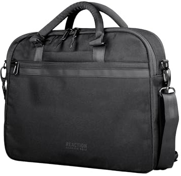 Kenneth Cole Recycled Polyester Slim 16 Laptop Business Briefcase, Black