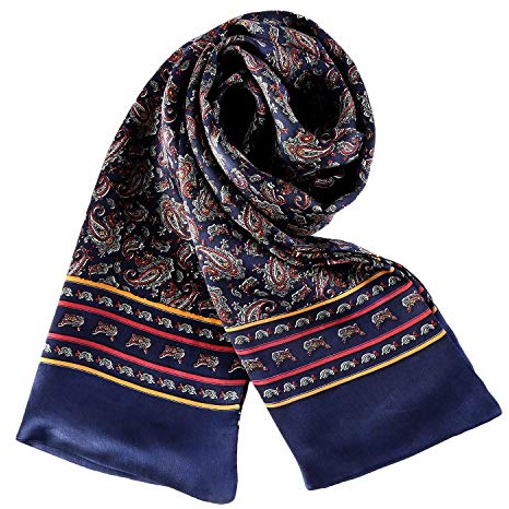 UK_Stone Klassisch Seidenschal Paisley Blumen Doppelschicht Halstuch Herren Schal