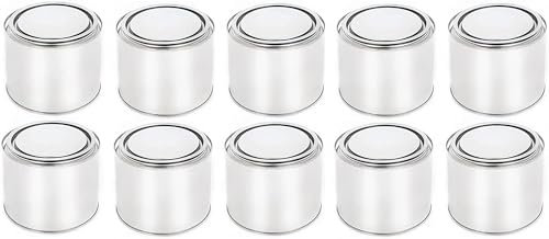 BenBow 8 lattine con coperchio a scatto - Contenitore rotondo vuoto ermetico opaco per la conservazione da 0,5 litri