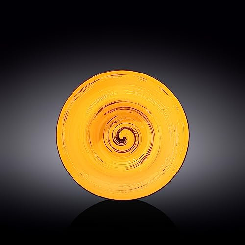 Wilmax WL-669423/A - Plato hondo de porcelana (22,5 cm de diámetro, 1100 ml de capacidad), color amarillo