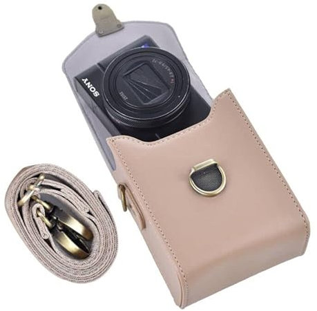 Rieibi Kameratasche für Sony RX100 & HX Series - Retro Ledertasche für Ricoh GR IIIx III II/Canon G7X II / G7X III / SX720/SX730/SX740 / G9X/G9X II - Khaki