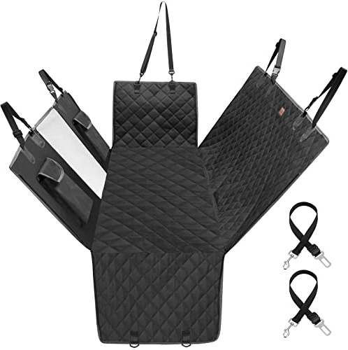 Kingsleeve® Hundedecke Auto Rückbank Wasserdicht Kratzfest Universal Sichtfenster Sitzgurt rutschfest Rückbankschutz Schutzdecke Rücksitz Hunde SUV