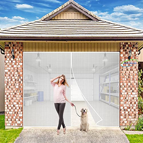 Zanzariera Finestra, 270x240 cm Magnetica Zanzariera Porta Finestra Chiusura Automatica Rete di Ottima qualità per Porte Scorrevoli, Garage - Bianca H