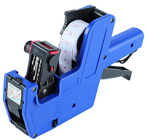 Tyenaza 8-stelliger Numerischer Preisauszeichner Mit 3 Rollen Etikettenpapier, 3 Tintenrädern, Transparenter Preisauszeichner Für Einzelhandelsgeschäfte Und Büros (blau)