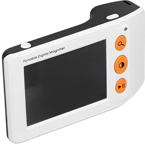 Tragbare Digitale Lupe, AV-Ausgang, High Definition, 8 Farbmodi. Praktische Elektronische Lesehilfe mit Klappgriff für Sehbehinderte (Weiss)