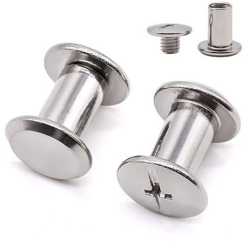 Glvaner 40 Sets M3 x 12mm Binding Screws, 304 Stainless Steel 18-8, Cross Head Chicago Screw Bingding Post Screw Kits for DIY Leather, Photo Albums, Bookbinding, Scrapbook, Belt
