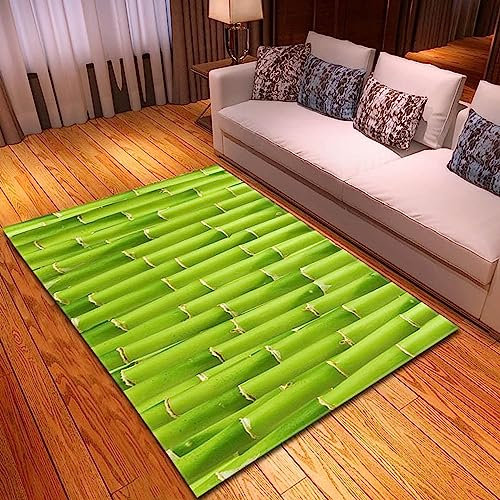 Teppich 3D Kreativer Grüner Bambus Teppiche Wohnzimmer Große Teppiche Luxus Tierteppiche Schlafzimmer Badezimmer Küche Bodenmatte Fußmatte - Polyester-Soft-Touch, 120 X 160 cm / 47,2 X 62,9 Zoll