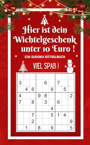 Wichtelgeschenk unter 10 Euro – Ein Sudoku Rätselbuch: Kleines Taschenbuch mit 192 Sudokus | Lustige Geschenkidee zum Schrottwichteln, Julklapp, Secret Santa für Jugendliche und Erwachsene