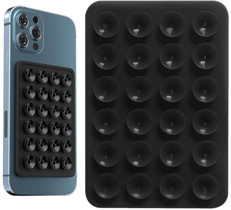 Ventosa in silicone, supporto per cellulare multiuso, per auto, ventose con colla, 24 potenti ventose, adatto per custodie del telefono e oggetti lisci
