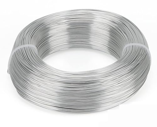 Edelstahl-Basteldraht, Schmuckherstellung, 200 m x 1 mm Aluminium-Schmuck-Basteldraht, Metall-Silberdraht mit Schneider, biegbarer Modellierdraht