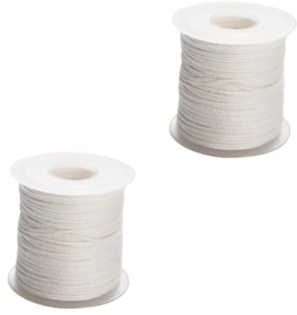 Lurrose 2rollen Baumwollkerzendocht Geflochtene Dochte Für DIY Kerzenherstellung Rauchfrei Passend Für Säulen Und Spitzkerzen Langlebig Und Stabil Für Individuelle Längen