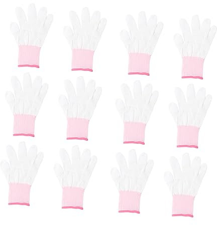 Artibetter 12paare Antistatikhandschuhe Mit Fingerspitzen Antistatisch Beschichtete Nylon-schutzhandschuhe Rutschfeste Industriehandschuhe Für Elektronik Und Automobilindustrie