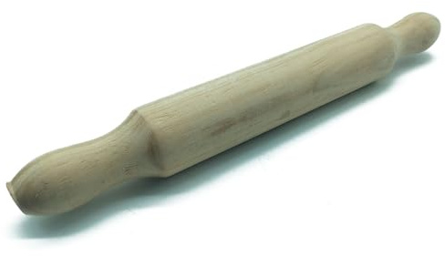 Tradineur - Rodillo de madera para cocina y repostería - Fabricado en Madera - Cocina artesanal - Diseño ergonómico - 34 x 5 cm