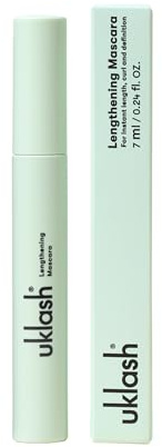 UKLASH Lengthening Mascara (Mascara) - Black, Extra-Black Pigmented, Water-Resistant, Vegan-Friendly, Paraben-Free, Cruelty-Free, Lengthening Formula with Double-Sided Silicone Wand