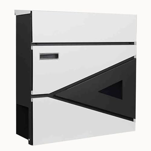 YCXJB Buzon Exterior de Correo con Cerradura con Llave, Buzón de Seguridad con Cerradura de Gran Capacidad para Montaje en Pared, Caixa de Correo Exterior con Compartimento para Periódicos