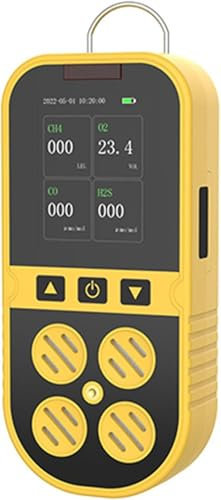 DKRCPFNT 4 Gas Detector, Portable Multi Gas Monitor Tester with Sound and Light Vibration Display, Quadruple Alarm, H2S,O2,CO and EX, for Industry Use, LED Greenhouse Grow Lights, Sunlight.