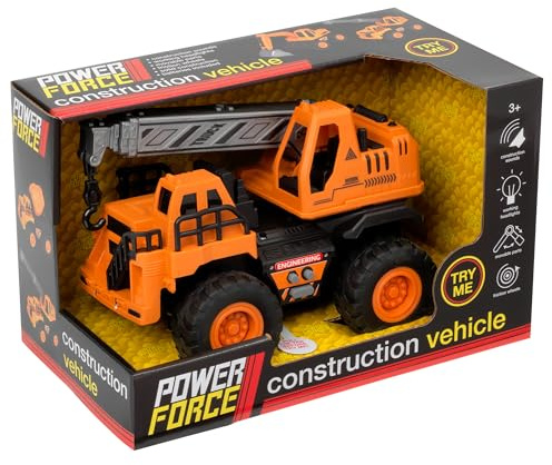 Power Force John Adams 19 cm Crane Truck with lights and sound, Kids' Play Construction Vehicles, Batteries included, Ages 3+
