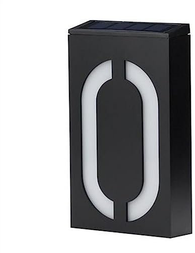 WEITINGKKK Numeri civici targhette per Numeri civici, 0-9 Numero civico della casa della Luce Strada Strada Targa della Porta Lampada da Parete Casa Targa dell'indirizzo della Porta(0)