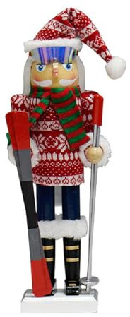 HNsdsvcd 38 centimetri Legno Schiaccianoci Soldato Ski Boy Figure Natale Pupazzo Per Desktop Ornamento Vacanza Tavolo Centrotavola