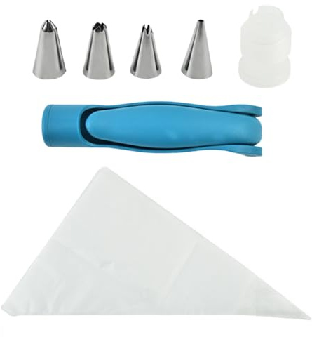 Cake Decorating Pen Tool Kit, Dekorationsstift Set,Garnierspritze Kuchen mit 4 unterschiedlich geformten Spritztüllen 4 Düsen Dekorative Tasche für Keksen und Torten Kuchen Deko, Gebäck