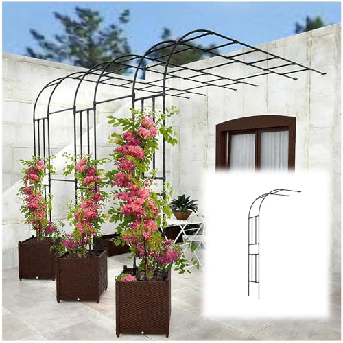 Metall Gartenbogen Rosen Torbogen Rankhilfe, Halbbogen Für Kletterpflanzen, 0.6 1.2 1.5 1.8 2.0 2.4 2.5 2.6 2.7 3.0 m Stabiles Rankbogen Rankgitter Rosenspalier, Terrasse Dekor(WxH 1.5x2.4 m)