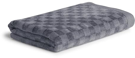 Möve Monochrome Check Velours Handtuch 50 x 100 cm aus 80% Baumwolle/ 20% Viskose aus Bambus-Zellstoff, Stone