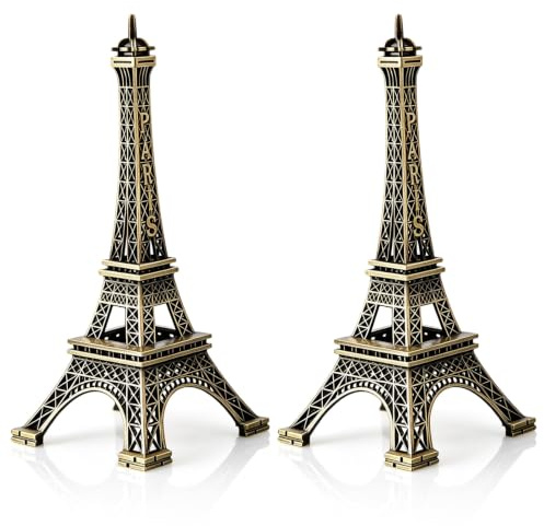 Kukyller 2pcs Eiffelturm Modell, Eiffelturm Statue Dekor Eiffelturm Kuchen Topper Paris Eiffelturm Statue Desktop Dekoration für Party Dekoration Kuchen Topper Wohnzimmer Home Tisch