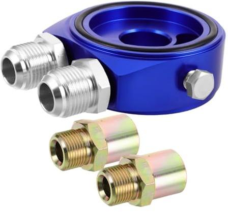 CVUTOVO Adaptador de Placa de Aceite de Enfriador de Aluminio para Sistemas de Refrigeración Automotriz Soporte Multifuncional de Temperatura Compatible con Múltiples de Vehículos
